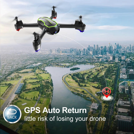 Loolinn | Drons ar GPS — drons ar HD 1080p kameru iesācējiem, RC kvadrokopteru droni/GPS automātiska atgriešanās/32 minūšu lidojuma laiks/sekojiet man (dāvanas ideja)