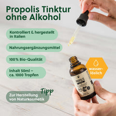 beegut ORGANISKĀS propolisa pilieni šķidrumā bez spirta, 50 ml ūdenī šķīstoša tinktūra ar ORGANISKĀS propolisa ekstraktu, standartizēta kvalitāte, ilgtspējīgs iepakojums (50 ml)