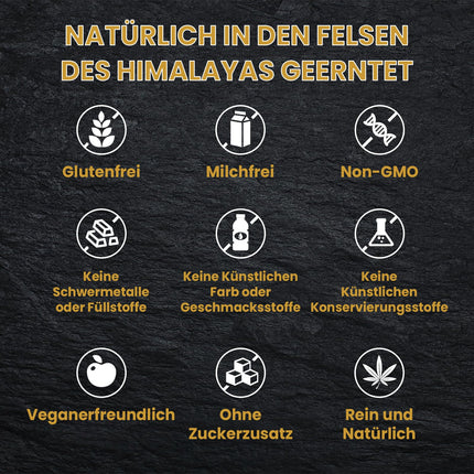 Tīri Himalaju šiladžita sveķi, zelta kvalitātes un oriģināli, ājurvēdas augi, vegāniski (1 iepakojums)