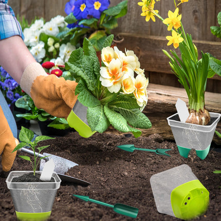 TZEKING 30 iepakojuma stādu podi, caurspīdīgi puķu podi ar silikona dibenu, caurspīdīgi augu podi ērtai novērošanai, pārstādīšanai, atkārtoti lietojami plastmasas puķu podi sēklām, stādiem