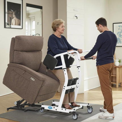 M MCombo pacientu pacēlājs stāvēšanai, palīdzības gulta senioriem, aprūpei un palīglīdzekļiem, pārvietošanas palīglīdzeklis 180 kg, staigāšanas palīglīdzeklis ratiņkrēslam 86 * 64 * 118 CM, STA446