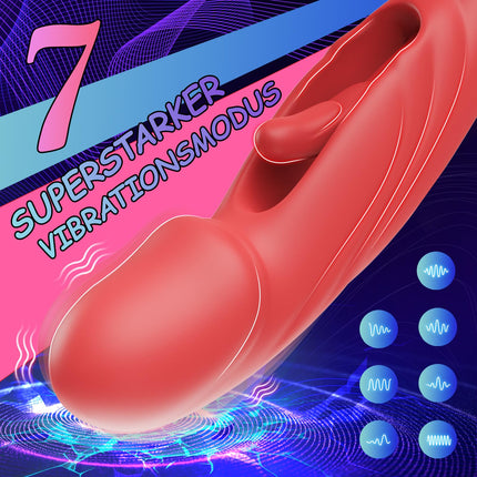 Dildo vibrators seksa rotaļlieta sievietēm, G-punkta vibratori ar klitora stimulāciju sievietēm ar 5 mēles laizīšanu, 7 vibrācijas režīmiem, 7 trieciena režīmiem, vibratoru komplekti sievietēm, klitora stimulators viņai