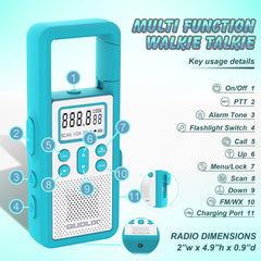 Rāciju uzlādējams komplekts (4 gab.), liela darbības rādiusa PMR rācija, FM radio ar SOS trauksmi un LED lukturīti, rācijas pieaugušajiem ar VOX, piemērotas piedzīvojumiem brīvā dabā, riteņbraukšanai, ceļojumiem