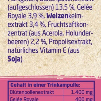 Hoyer Royal Jelly + Pollen dzeramās ampulas 10 dzeramās ampulas