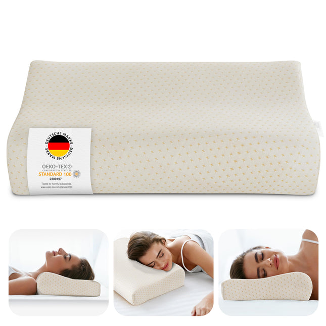 BOLTER'S ERGONOMIC Memory Foam spilvens – Ortopēdisks spilvens – Spiedienu mazinošas Memory Foam putas – 2 augstumi 9 cm/11 cm – Elpojošs pārvalks – Optimāls atbalsts kaklam un mugurkaulam
