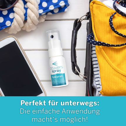 Ocuvers hialurona acu aerosols – ar liposomām – 15 ml acu aerosols sausām acīm – alternatīva acu pilieniem sausām acīm