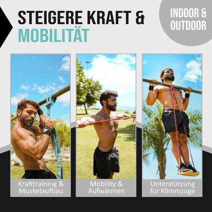 Fitnesa lentes pretestības lentes no Pullup &amp; Dip ar somu un bezmaksas vingrinājumu instrukcijām - pievilkšanās lentes pretestības lente pievilkšanās pretestības lente - fitnesa lentes pievilkšanās palīglīdzeklis EXTRA Light (sarkanā krāsā)
