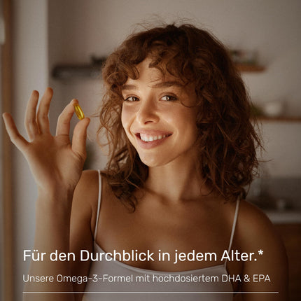 Omega 3 kapsulas augstā devā - 300 zivju eļļas kapsulas ar 2000 mg (1000 mg EPA un 500 mg DHA) vienā dienas devā - Omega-3 taukskābes bez E vitamīna - Rūpīgi attīrītas un iegūtas ilgtspējīgā zvejā