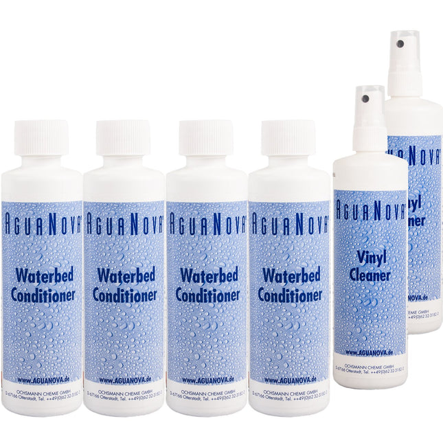 4 x 250 ml AguaNova ūdensgultas kondicionieris 2 x vinila tīrīšanas līdzeklis