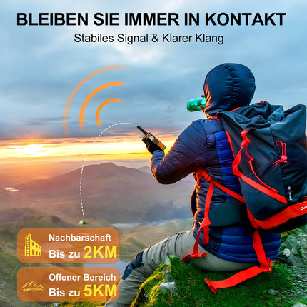 AWANFI uzlādējama rācija ar 1200mAh litija jonu akumulatoru, rācija pieaugušajiem un bērniem, 16 kanālu radio komplekts, rācija ar VOX Tpye-C uzlādes kabeli, rācija dāvanu, pārgājienu un kempinga vajadzībām