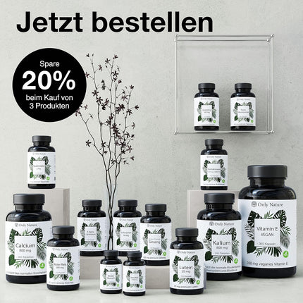 Only Nature® Astaksantīns 12 mg - 60 lielas devas kapsulas - Ražots Vācijā un laboratoriski pārbaudīts - Dabīgs un bez piedevām