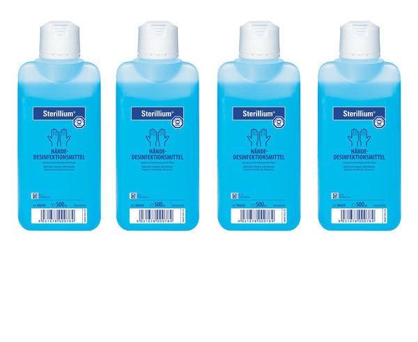4 x 500 ml Sterillium Hygiene roku dezinfekcijas līdzekļa pudeles bez piederumiem