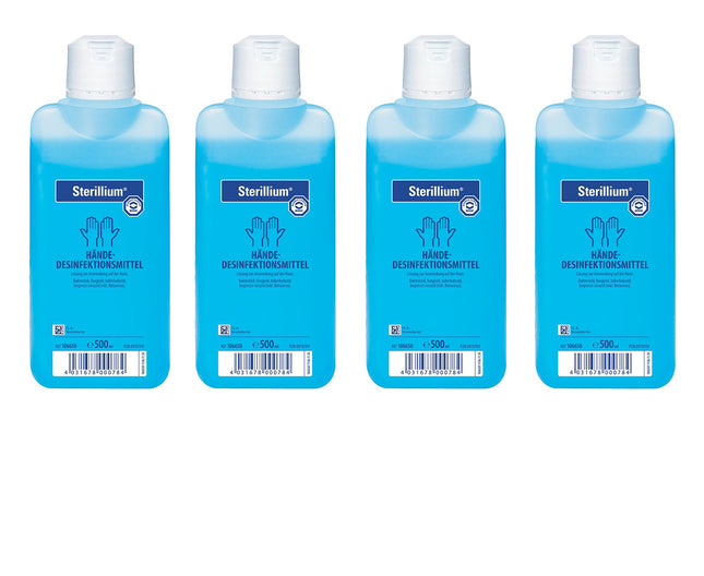 4 x 500 ml Sterillium Hygiene roku dezinfekcijas līdzekļa pudeles bez piederumiem