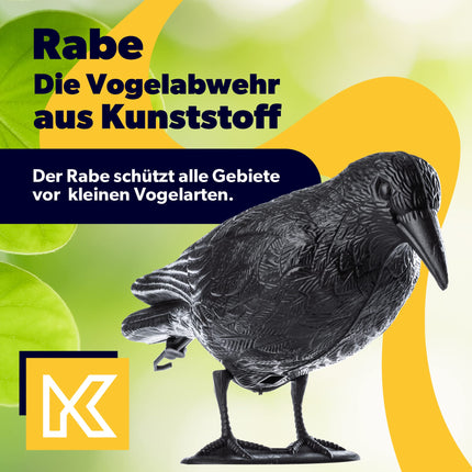 KADAX Black Raven, baložu atbaidītājs un baložu atbaidītājs no plastmasas, putnu atbaidītājs, dabiska kaitēkļu apkarošana, aizsardzība pret kaitinošiem putniem