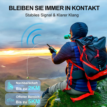 AWANFI rāciju komplekts (4 gab.), uzlādējama rācija pieaugušajiem un bērniem, 16 kanālu radio komplekts ar 1200mAh litija jonu akumulatoru VOX, rācija kempingam, pārgājieniem, dāvana