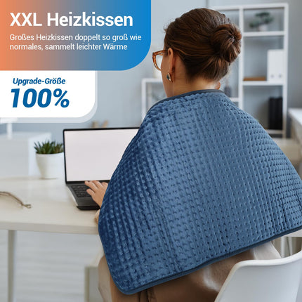 Comfytemp XXL liels sildīšanas paliktnis 83x43cm, īpaši mīksts sildīšanas paliktnis ar automātisku izslēgšanu, vecumam draudzīga sildīšanas sega ar drošības sistēmu mugurai, pleciem, kaklam, vēderam, kājām, ceļgaliem, mazgājams veļas mašīnā