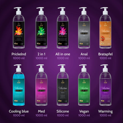 Vibratissimo Play anālais gels 1000 ml | Papildu lubrikants | Ūdens bāzes lubrikanti | Lubrikants gels, kas piemērots silikona rotaļlietām un lateksa prezervatīviem | Ūdens bāzes lubrikants