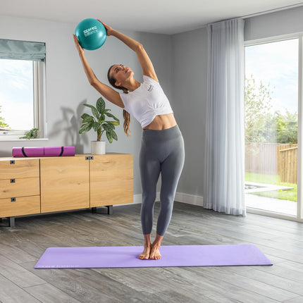 Pilates bumba korsetei līdzsvaram - jogas bumba ar pretplīsumu - neslīdoša PVC - vingrošanai, fitnesam, fizioterapijai - viegla - viegli piepūšama - 200 kg, maksimālais svars - 23 cm, 200 g - 4