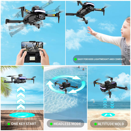 OBEST mini drons ar 4K kameru, tālvadības salokāms WIFI drons, 2 baterijas, 360° šķēršļu apiešana, automātiska atgriešanās, bezgalvas režīms, tālvadības kvadrokopters, bērnu un pieaugušo rotaļlietas un dāvanas