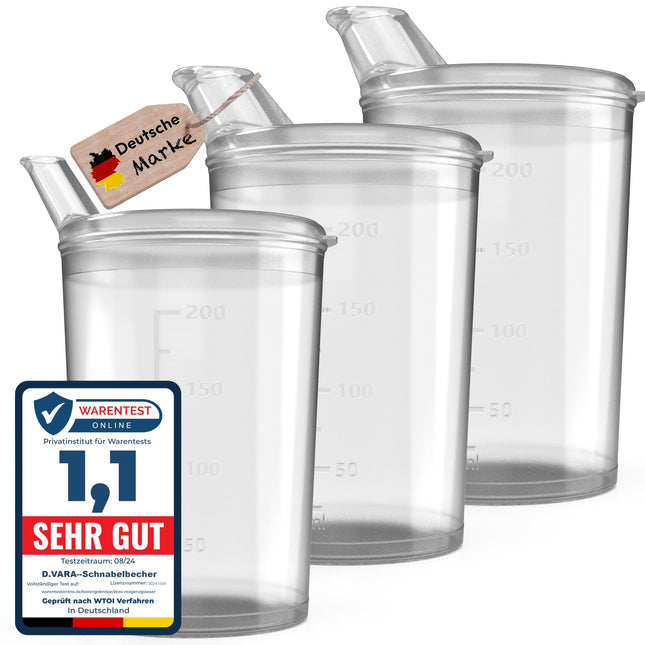 3x dzeršanas krūzītes ar vākiem 250ml Caurspīdīgas dzeršanas krūzītes senioriem 3 krūzīšu komplekts ar 3 vākiem (2 ar atveri 12 x 10 mm un 1 ar atveri 4 x 4 mm) dzeršanas krūzīte ar vāku - dzeršanas krūzīte mazulim