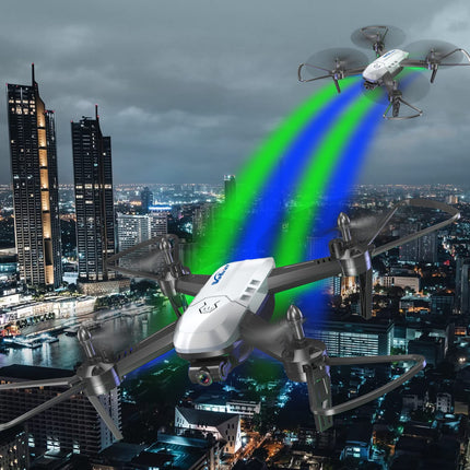 Wipkviey T6 drons ar 1080p kameru, RC kvadrokopters iesācējiem, WiFi FPV drons ar 2 baterijām, gravitācijas sensors, apgriešanas režīms, pacelšanās/nosēšanās ar vienu pogu, atgriešanās ar vienu pogu, bezgalvas režīms