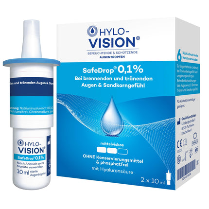 HYLO-VISION SafeDrop 0,1% acu pilieni 2 x 10 ml