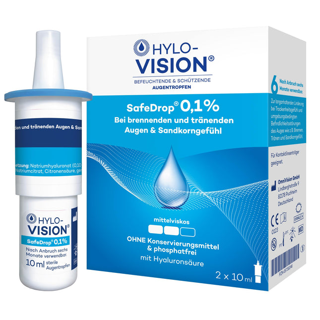 HYLO-VISION SafeDrop 0,1% acu pilieni 2 x 10 ml