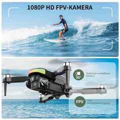 F417 drons ar 1080P kameru pieaugušajiem, 90° regulējams, RGB LED lente, WiFi FPV pārraide, divu kameru droni iesācējiem, bezkontaktu, RC kvadrokopters, ideāli piemērots iesācējiem un izklaidei brīvā dabā, rokassoma