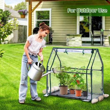 Ohuhu mini siltumnīcas iekštelpu siltumnīca PVC plēves siltumnīca ar ūdensnecaurlaidīgu paklāju, tomātu mājas plēves siltumnīca maza stādu augu iekštelpu garšaugu dārzam 91,5x45,5x84 cm