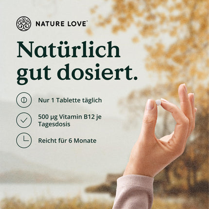 Vitamīna B12-180 tabletes - 500 µg tabletē - Gan aktīvās formas (adenozil- un metilkobalamīns), gan depo forma - Bez sintētiskām piedevām, liela deva, vegāns, laboratoriski pārbaudīts