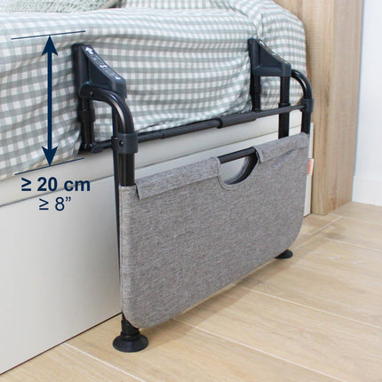 KMINA - Gultas aizsargbarjera, salokāma no 90 līdz 180 cm, regulējama stāvgulta senioriem, salokāma pieaugušajiem