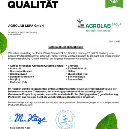 Locītavu kustīgums - 180 tabletes - Augsta deva ar 7 aktīvajām sastāvdaļām: glikozamīns + hondroitīns + MSM + hialuronskābe + kolagēns + C vitamīns + melno piparu ekstrakts