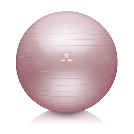 BODYMATE vingrošanas bumba sēdekļa bumba treniņu bumba ar BEZMAKSAS e-grāmatu, ieskaitot gaisa pumpi, bumba fitnesam, jogai, vingrošanai, korsetes muskuļu treniņiem, spēcīgai mugurai kā biroja krēsls rozā 65 cm