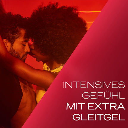 Durex Real Feel Extra Moist prezervatīvi – plāni prezervatīvi ar anatomisku, viegli uzvelkamu formu, kas samitrināti ar lielu daudzumu silikona lubrikanta – 8 gab. iepakojumā (1 x 8 gab.)