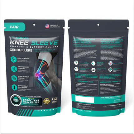 MODVEL ceļgalu atbalsta komplekts vīriešiem un sievietēm – stabils atbalsts sporta, treniņu, fitnesa, pārgājienu un ikdienas dzīves laikā – ērts, ādai draudzīgs, elpojošs atbalsts, kas izgatavots no mīksta neilona-lateksa auduma