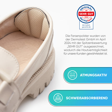 Health Press® papēžu spilventiņi apaviem – augstākās kvalitātes papēžu aizsardzības papēžu spilventiņi – 3 apavu zolīšu pāri melnā, pelēkā un bēšā krāsā – pretslīdes zolītes lieliem apaviem – papēžu aizsardzības spilventiņi berzes un tulznu novēršanai