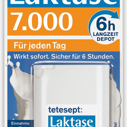 tetesept Lactase 7000 – laktāzes tabletes laktozes nepanesības gadījumā – uztura bagātinātājs ar tūlītēju iedarbību un 5 stundu ilgstošu depo – 1 bundža ar 90 tabletēm