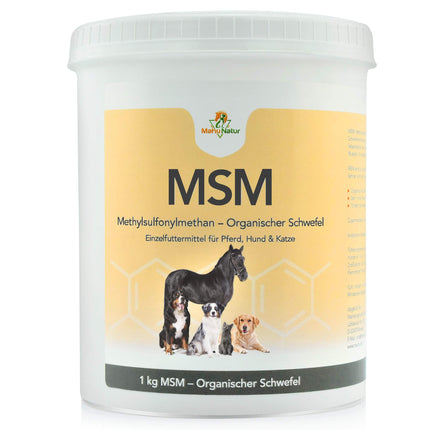 Mahu Natur 1 kg MSM zirgiem un suņiem, augsta deva - metilsulfonilmetāns (organiskais sērs) - augsta deva un augsta tīrība - MSM pulveris 1000 g