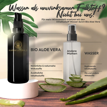 BIO Hyaluron Serum hochdosiert • 100ml +Vit E & B5 • 7-Fach Hyaluronsäure Serum Gesicht ✓100% Vegan&BIO ✓Anti-Aging Konzentrat ✓ Anti Falten Serum Naturkosmetik ✓Made in Germany ✓Hyaluronic Acid Serum