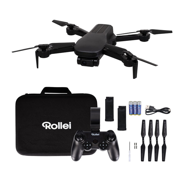 Rollei Fly 80 Combo drons, WiFi tiešraides attēla pārraide, 6 asu žiroskops, Full HD kamera, ilgs lidojuma laiks, lietotnes vadība un tālvadības pults iekļauta komplektā