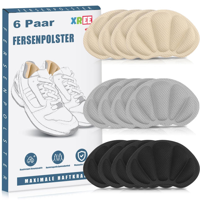 6 papēžu ieliktņu pāri, papēžu aizsargi, pašlīmējoši papēžu aizsargi, pretberzes papēžu ieliktņi, pretslīdes zolītes vīriešiem un sievietēm (pelēkā un melnā un ādas krāsā)