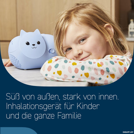 OMRON Nami Cat bērniem draudzīgs inhalators bērniem; efektīvs inhalators klepus un saaukstēšanās, bronhīta, astmas un saaukstēšanās ārstēšanai; Inhalators ar augstas kvalitātes piederumiem