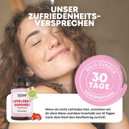 Ābolu sidra etiķa želejkonfektes (60 gab. - ābolu garša) Keto želejkonfektes ar 1000 mg ābolu sidra etiķa un kofeīna – vācu zīmola ražotājs