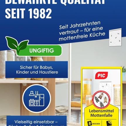 PIC pārtikas kožu slazds — 12 pārtikas kožu slazdi — kožu slazds ar feromonu ideālam efektam — kožu slazds ar barību — efektīvi lipīgi slazdi pārtikas kožu invāzijas atklāšanai
