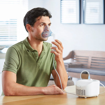 OMRON X101 Easy inhalators pieaugušajiem un bērniem – inhalators elpceļu slimību, piemēram, astmas, saaukstēšanās, alerģiju, vienkāršai ārstēšanai; Inhalators ar augstas kvalitātes piederumiem