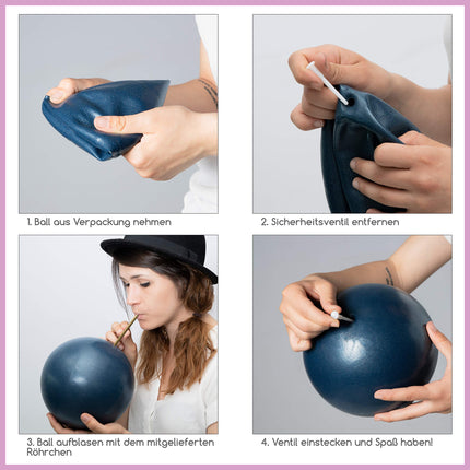 beneyu ® neslīdoša un īpaši viegla mīksta Pilates bumba - vingrošanas bumba maza - 23 cm + vingrinājumi