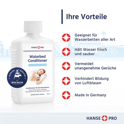 HANSE PRO ūdensgultas kopšanas komplekts: 1 x 250 ml ūdensgultas kondicionieris + 1 x 250 ml ūdensgultas vinila tīrīšanas līdzeklis | Ūdensgultas kopšana ar kondicionieri un vinila tīrīšanas līdzekli