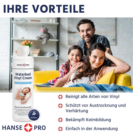Hanse Pro Waterbed Vinila krēms (2 x 250 ml) | Ūdensgultas kopšana | Ūdensgultas piederumi | Piemērots visām ūdensgultām