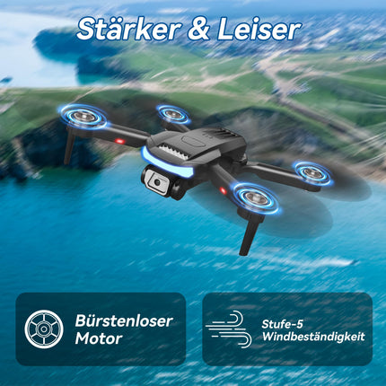 Wipkviey B15 drons ar 4k kameru, salokāmi droni ar bezkontaktu motoru, RC FPV kvadrokopters iesācējiem un pieaugušajiem, lidojums ar ceļa punktu, 3D apgriešana, 2 baterijas, 36 min. Lidojums, mazāk nekā 249 g, C0