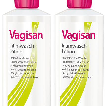 Vagisan intīmās zonas mazgāšanas losjons - 2x 200 ml | Maigai intīmās zonas attīrīšanai sausuma, niezes un dedzināšanas gadījumā | Novērš infekcijas un ādas kairinājumus